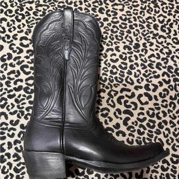 Burns 1876 Goat Leather 13” Mad Dog Winn Stitching Cowboy Boot 7.5 C - Like New! - Picture 4 of 12